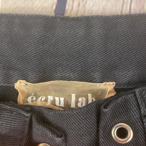 Ecru Lab Lace Up Ranger Black Distressed Shorts - Picture 7 of 8